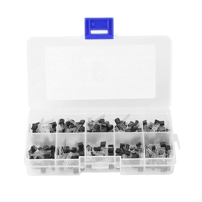 10Values 200PCS NPN PNP Power Transistor Assortment Assorted Kit BC327-BC558 with Clear Plastic Box - RS1784 - REES52