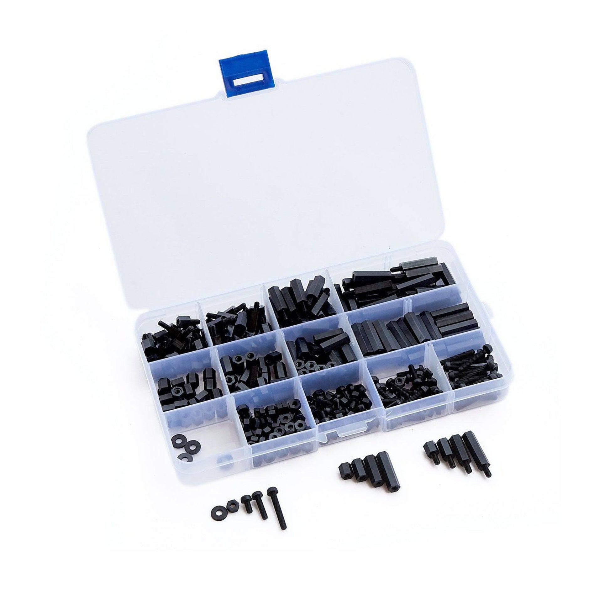 320PCS M3 Male Female Spacer Standoff Kit Screw Nut (Black)