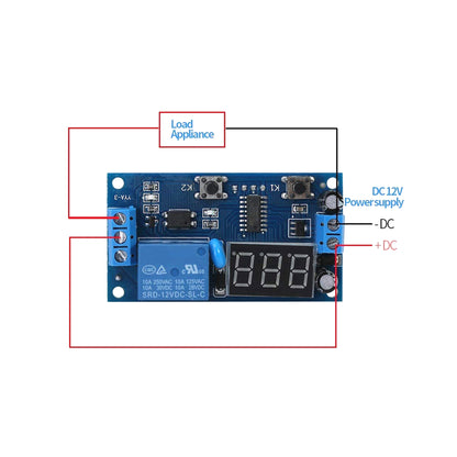 DC 12V Infinite Cycle Delay Timing Timer Relay ON OFF Switch Loop Module with LED Display - RS1816 - REES52
