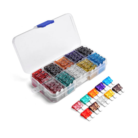 100 Pieces Assorted Auto Car Truck Standard Blade Fuse Assortment 2A 3A 5A 7.5 A 10A 15A 20A 25A 30A 35A Car Boat Truck SUV Automotive Replacement Assorted Fuse Kit - RS1848 - REES52