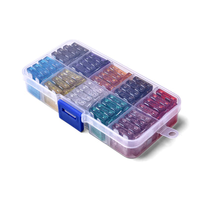 100 Pieces Assorted Auto Car Truck Standard Blade Fuse Assortment 2A 3A 5A 7.5 A 10A 15A 20A 25A 30A 35A Car Boat Truck SUV Automotive Replacement Assorted Fuse Kit - RS1848 - REES52