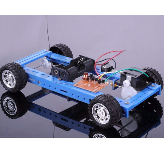 Blue Electric Four-Wheel Drive Remote Control Car Model DIY Hobby-Physical teaching tool electric baby cars,Kids toys 20 * 12 * 4cm - RS1904 - REES52