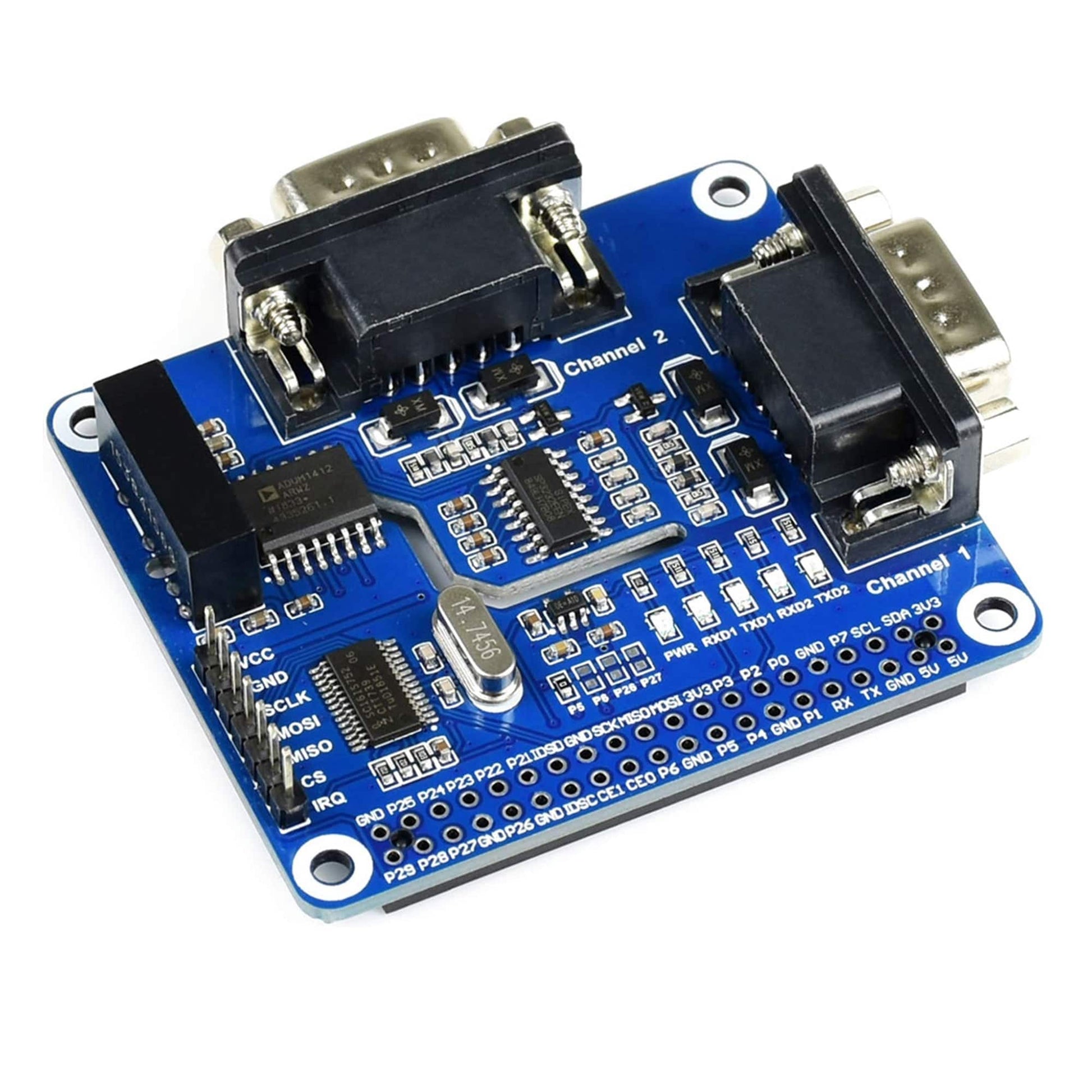 Waveshare 2-Channel Isolated RS232 Expansion HAT for Pi