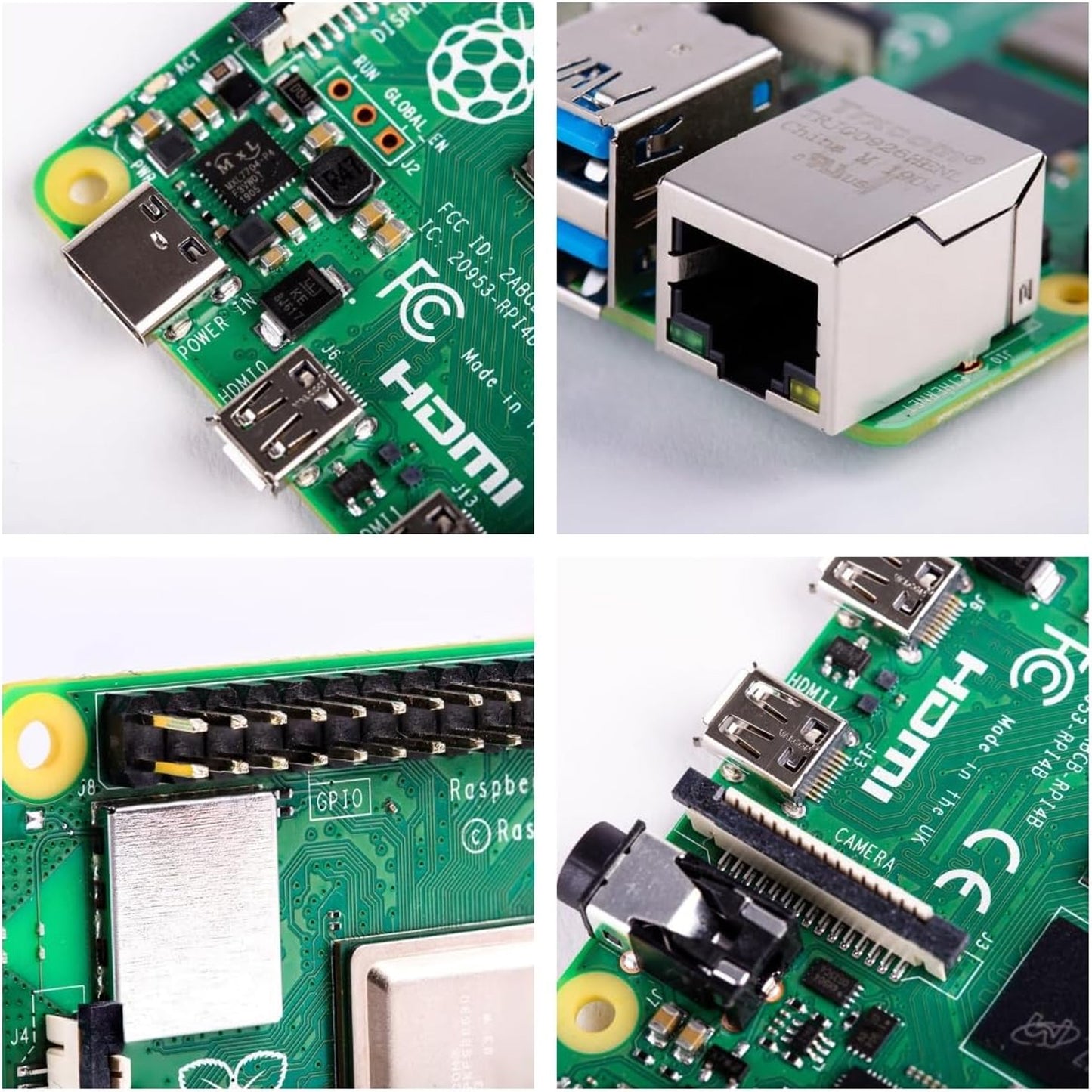 Raspberry Pi 4 Model-B 1GB, 2GB 4GB & 8GB LPDDR4 SDRAM Raspberry PI 4B SBC IOT Board - Broadcom 1.5GHZ A72 Processor - RS2237 - REES52