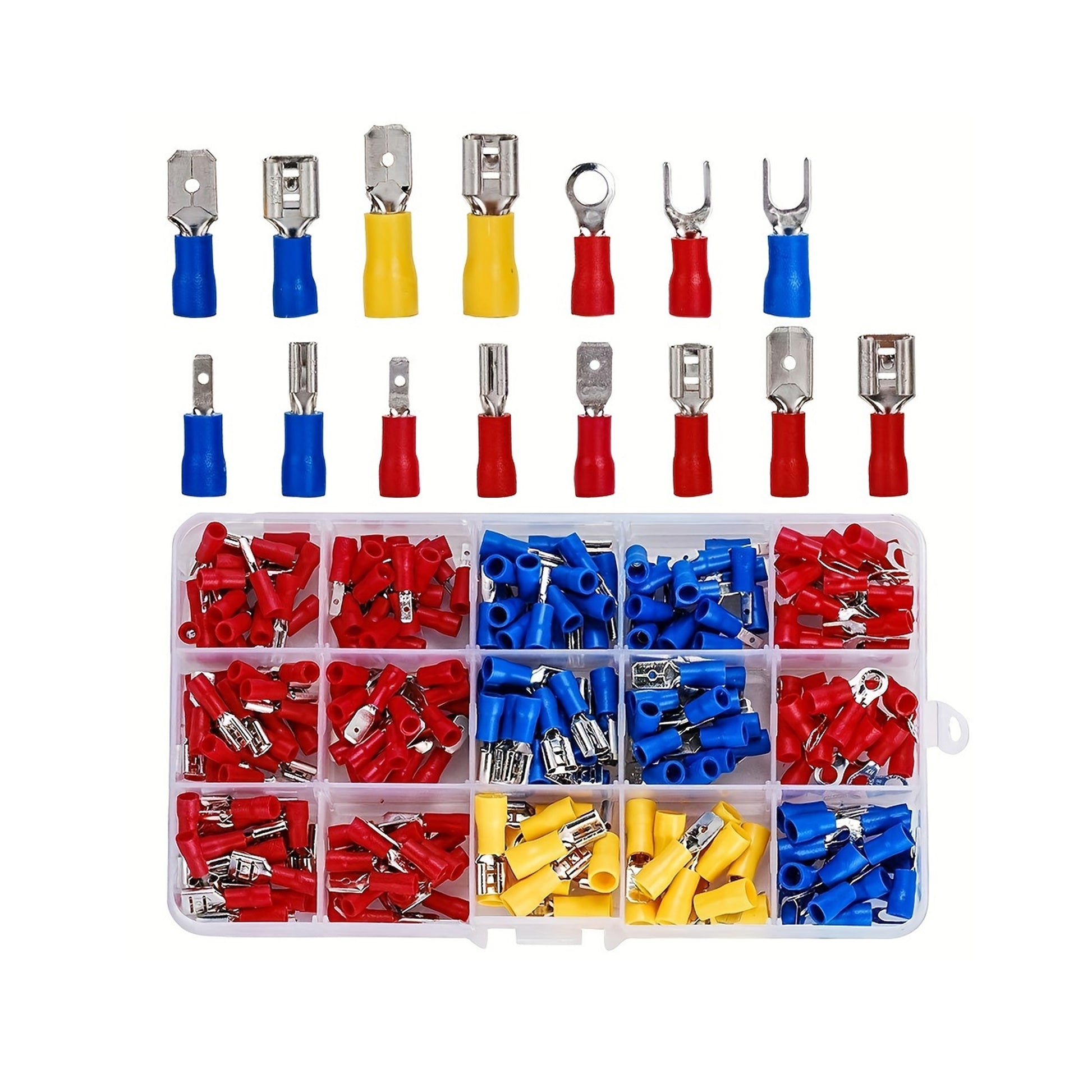 280Pcs Assorted Insulated Wire Copper Crimp Connector, Wire Terminals Kit, Wire Connector Kit, Insulated Cord Pin End Terminal - RS2374 - REES52