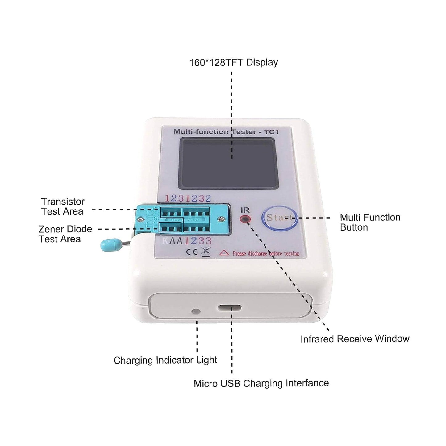 LCR-TC1 Transistor Tester New Multi-functional Practical