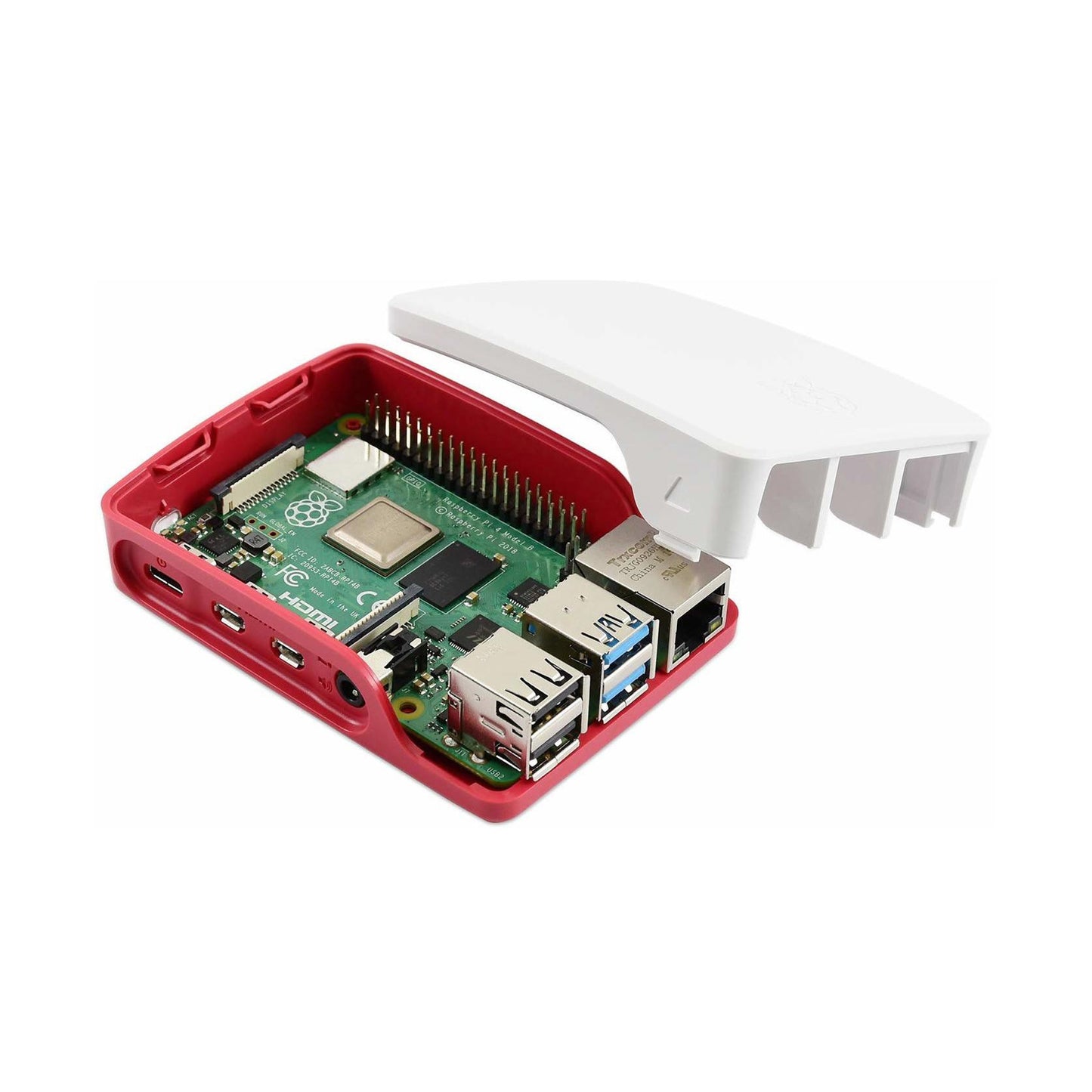 Raspberry Pi 4 Official Case for Raspberry PI 4 Model B 1GB, 2GB, 4GB, 8GB - (RED/White) - RS2426 - REES52