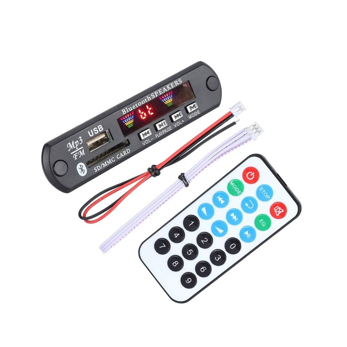 Bluetooth MP3 Decoder Board with FM/USB/SD MP3 Decoding Module with Remote Bluetooth MP3 Player Module Audio Decoding Board (Bluetooth/FM/USB/SD) - RS2569