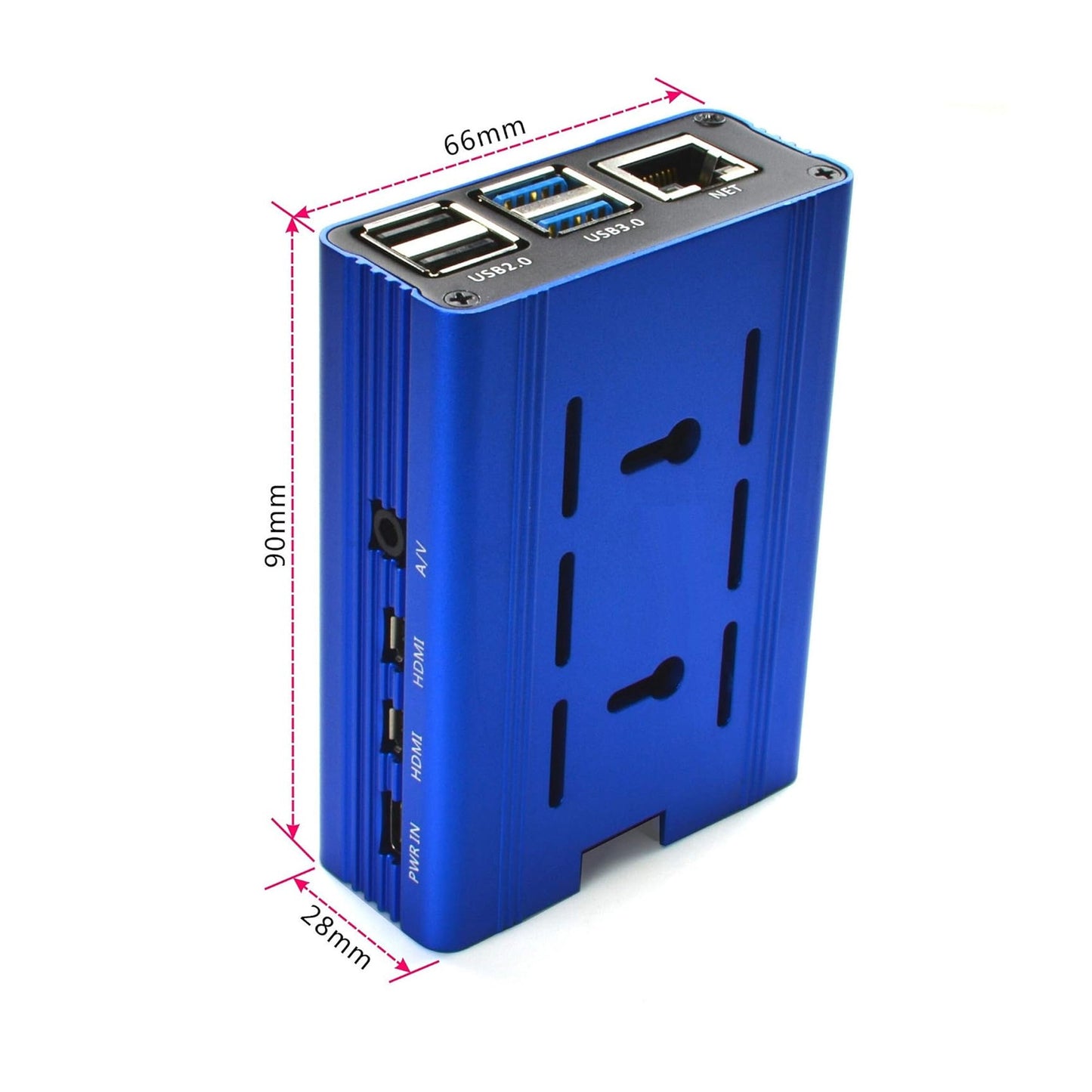 Raspberry Pi 4 Metal Case, Raspberry Pi 4 Model B Aluminum Alloy Case with Cooling Fan - Blue - RS2640 - REES52