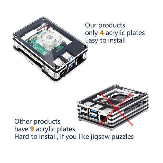 Raspberry Pi 4 Acrylic Case Clear-5 Layers