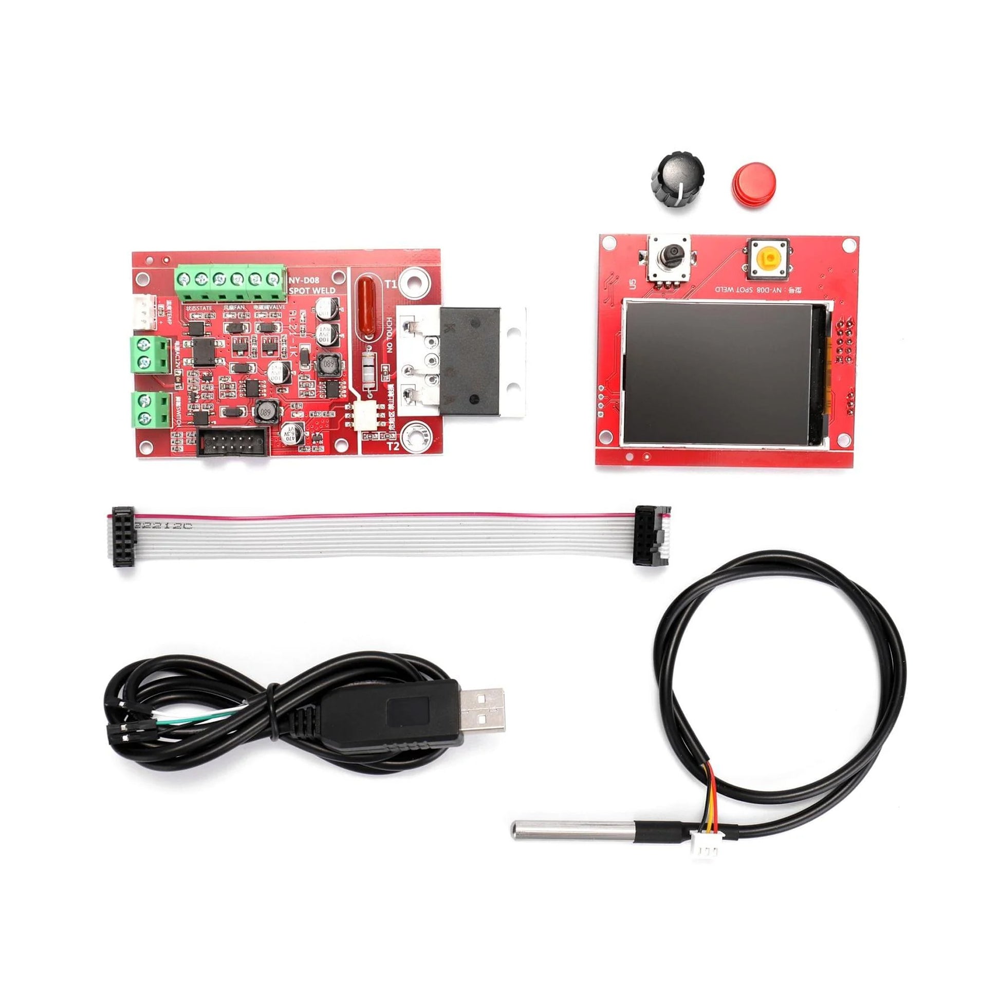 NY-D08 100A Spot Welder Controller Welding Machine Pneumatic Color LCD Display Multi-point Personalization with Temperature Sensor - RS2751 - REES52