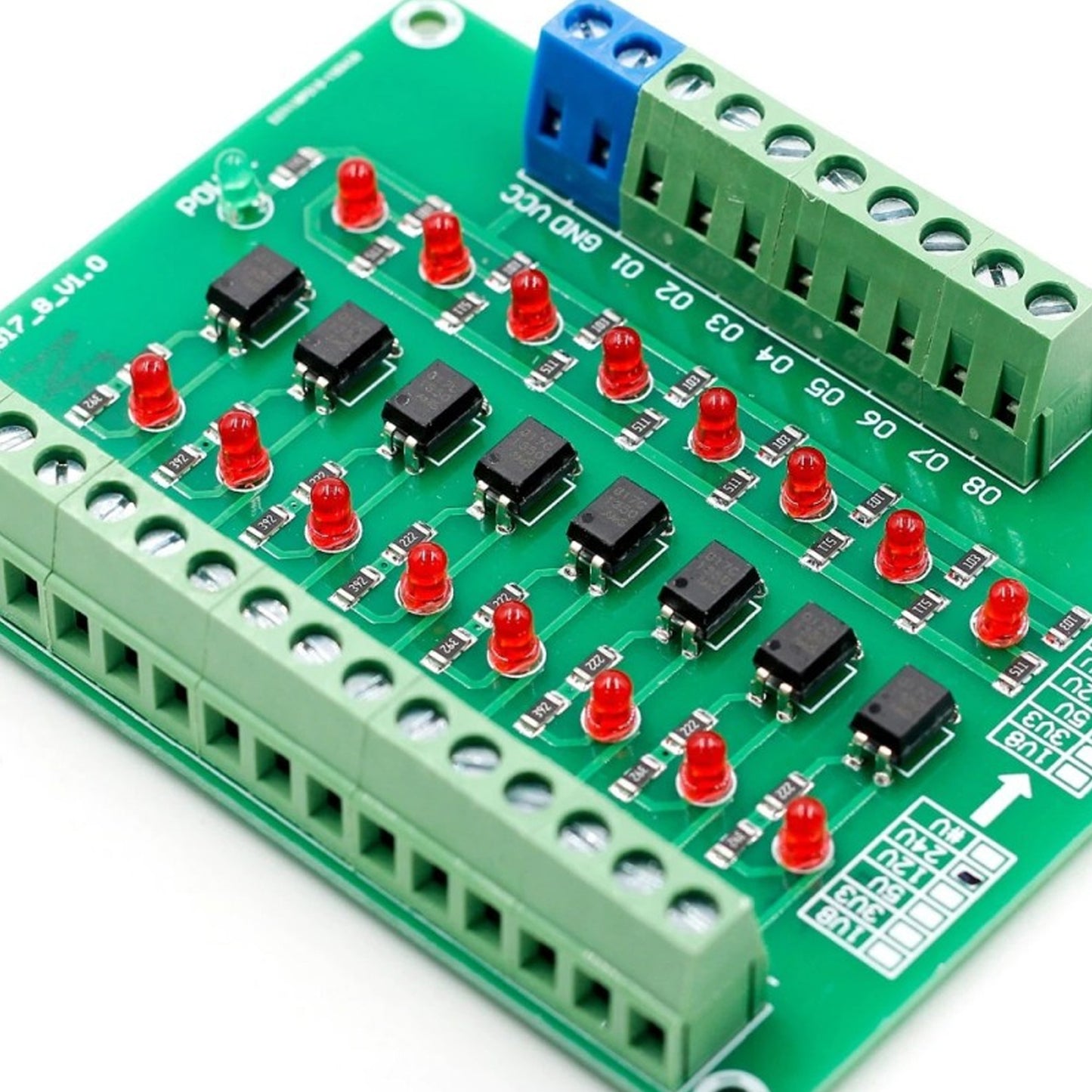 8 Channel 24V To 5V Optocoupler Isolation Module PLC Signal Level Voltage Conversion Board - RS2753 - REES52