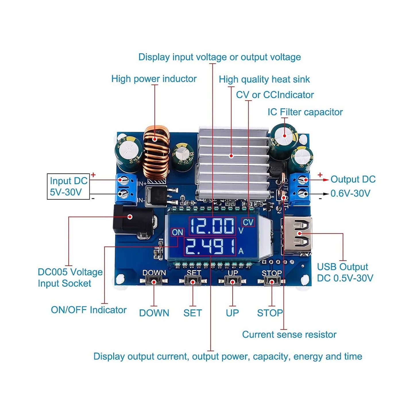 DC Buck Boost Power Supply Module