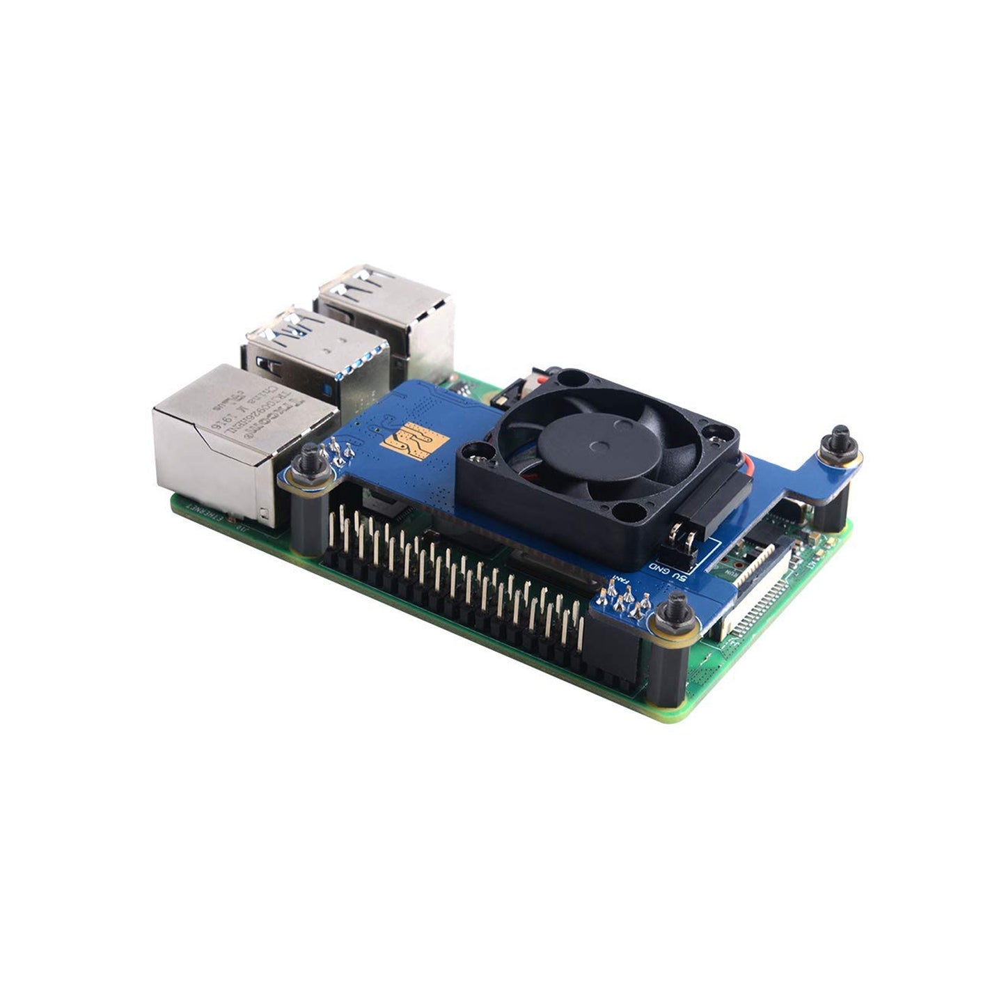 Raspberry Pi PoE HAT Support IEEE 802.3af or 802.3at PoE Standard, with Cooling Fan for Pi 4 Model B / 3B, B Plus- RS2850 - REES52