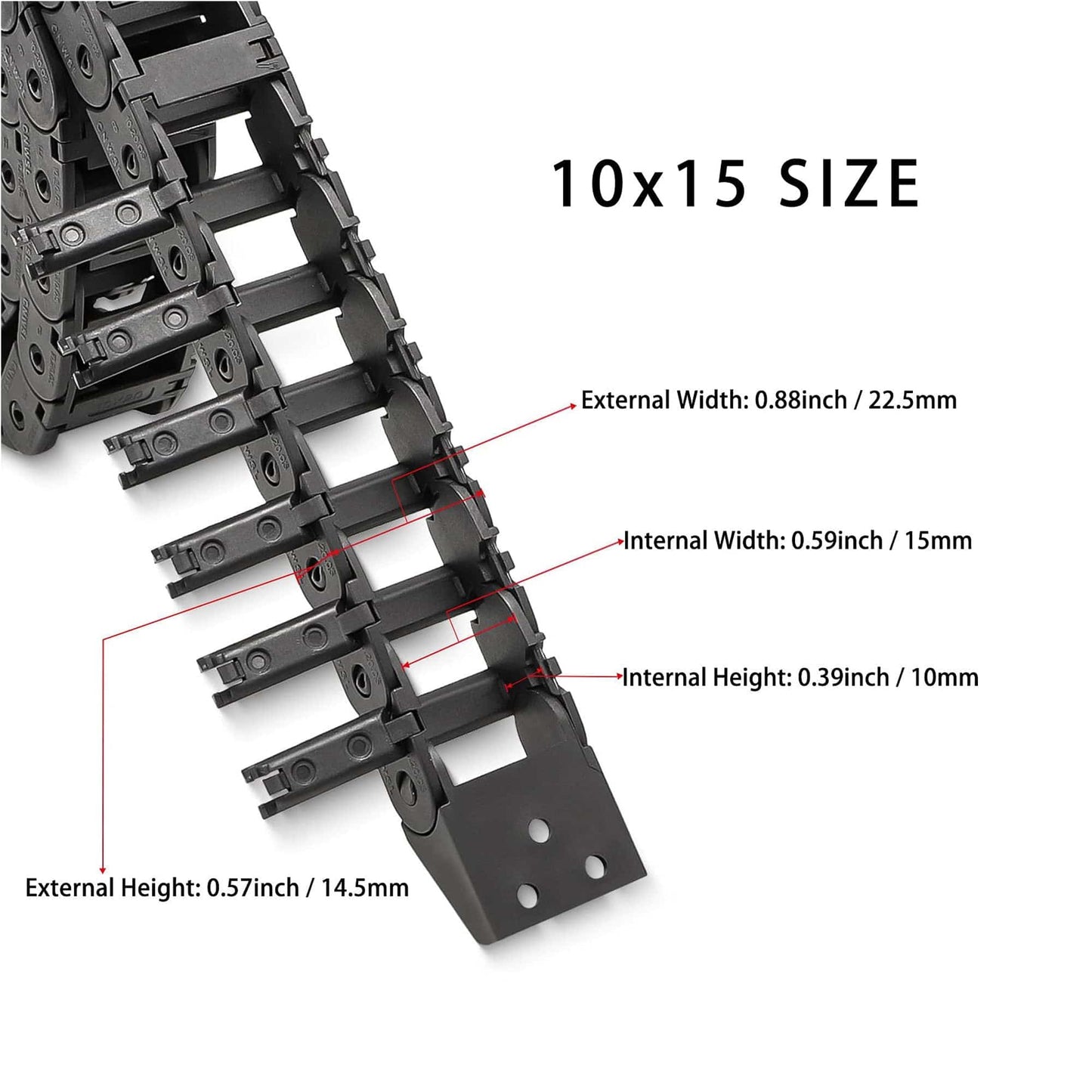 10x15mm Cable Drag Chain Wire Carrier