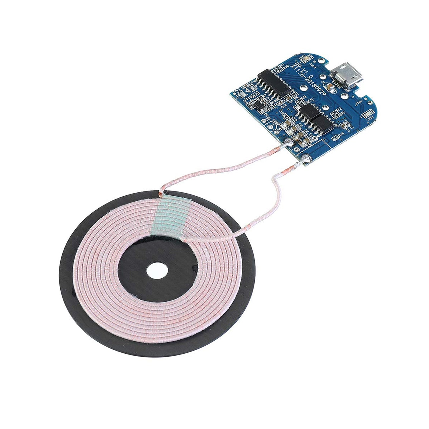 Wireless Phone Charging Module DC 5V Qi Standard Micro USB Input PCBA Circuit Board With Coil for Wireless Phone Charging - Transmitter - RS3180 - REES52