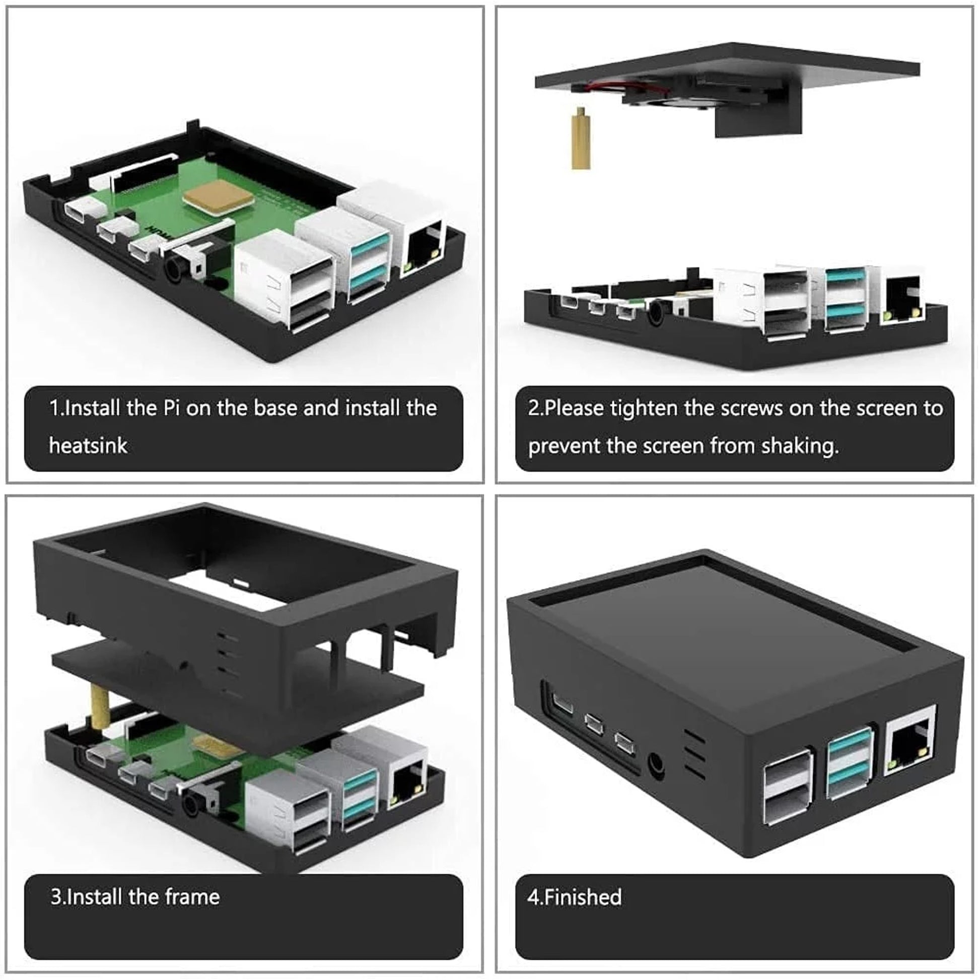 Raspberry Pi 4 TFT 3.5 inch Touch Screen with Case, 480x320 Resolution 60fps Monitor LCD Display - RS3254 - REES52