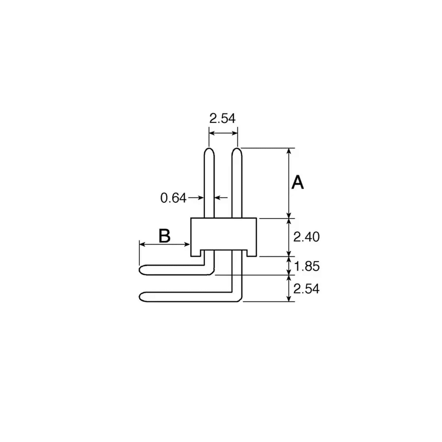 2x40 Pins Male Header 2x40 Pin 2.54mm Pitch-Right Angle