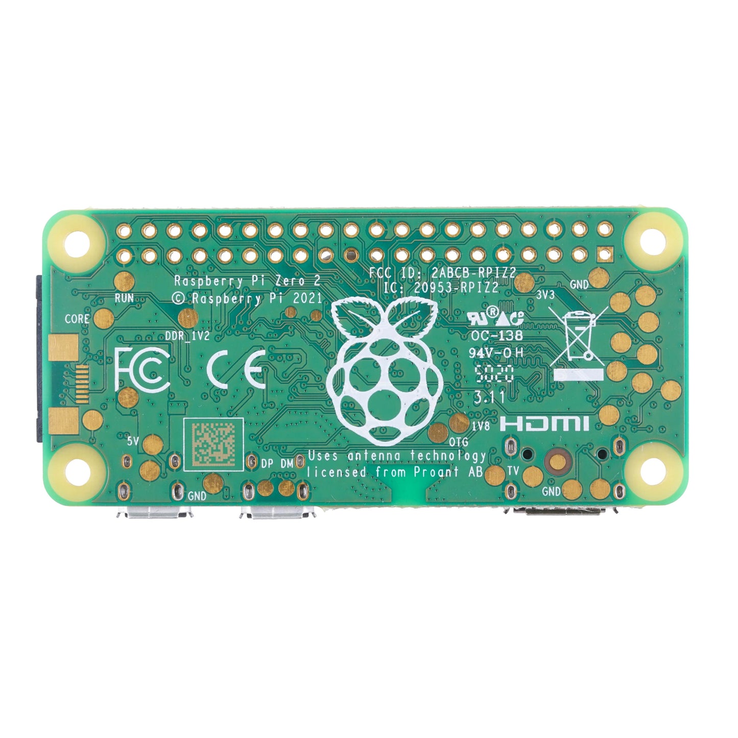 Raspberry Pi Zero 2W with Quad-Core CPU, Wi-fi, Bluetooth 4.2, BLE, Onboard Antenna - RS5551 - REES52