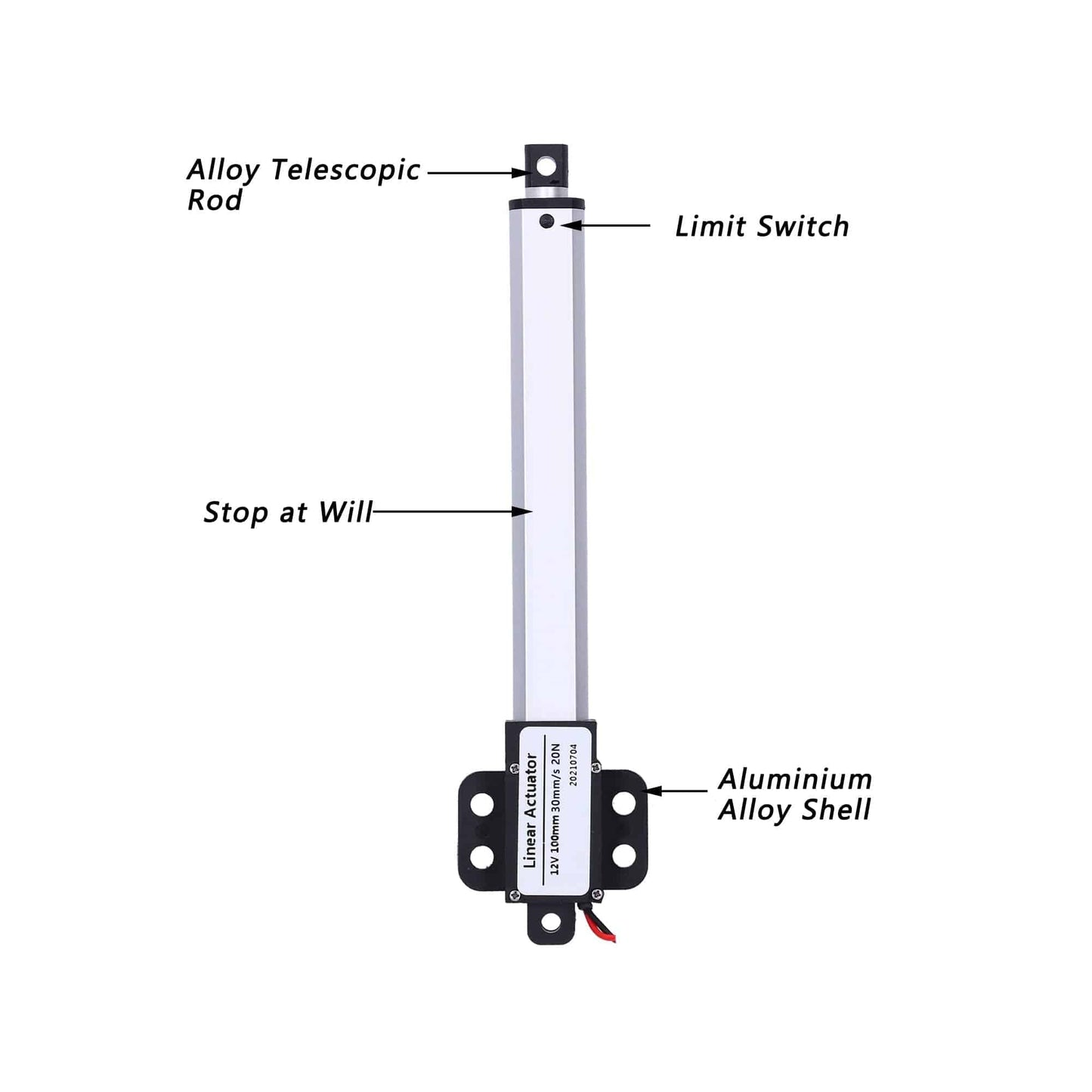 100mm-30mm/s Linear Motion Actuator 20N