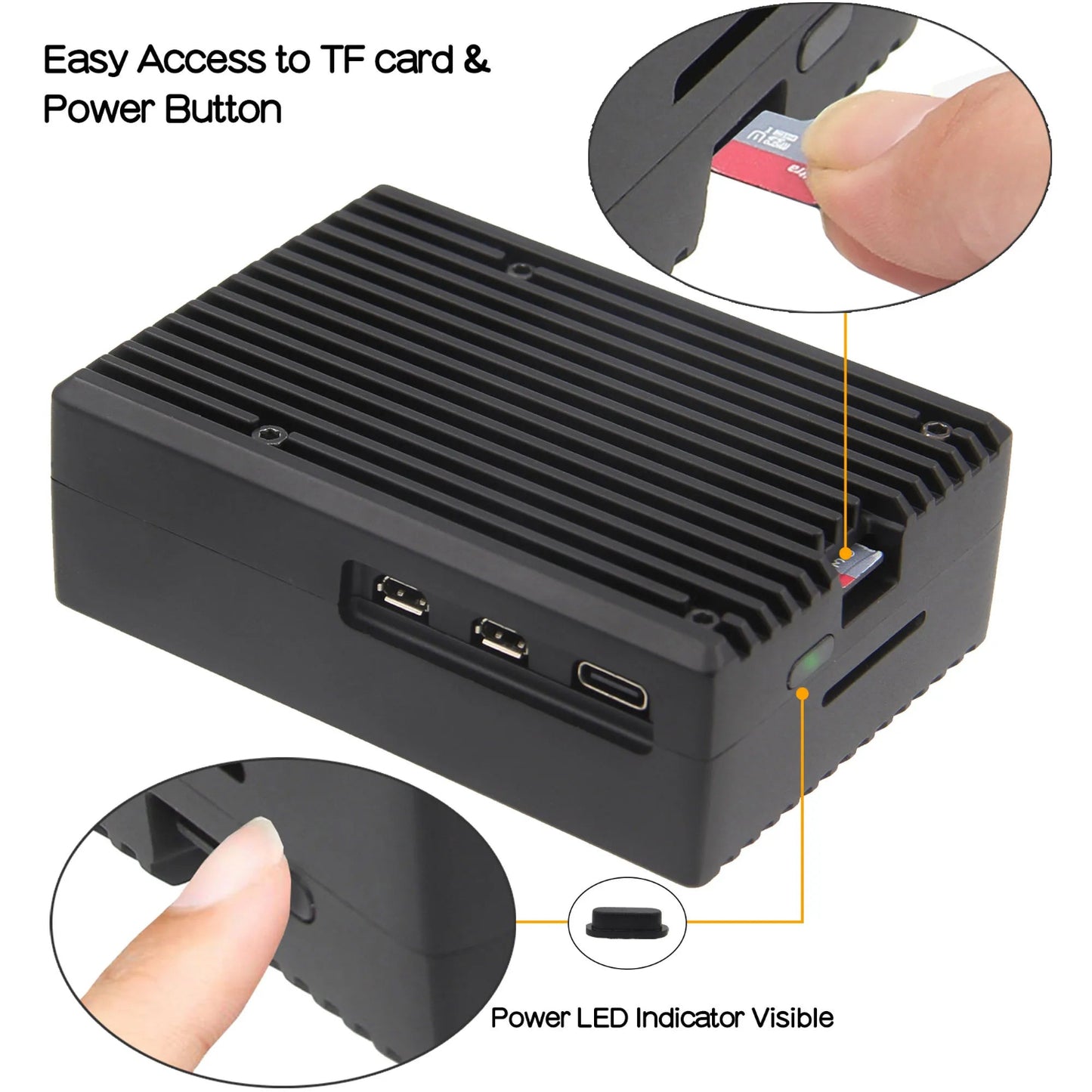 Raspberry Pi 5 Case Raspberry Pi 5 Aluminum Case Heavy-duty Aluminum Passive Cooling Case Shell Enclosure for Pi 5 - RS5788 - REES52