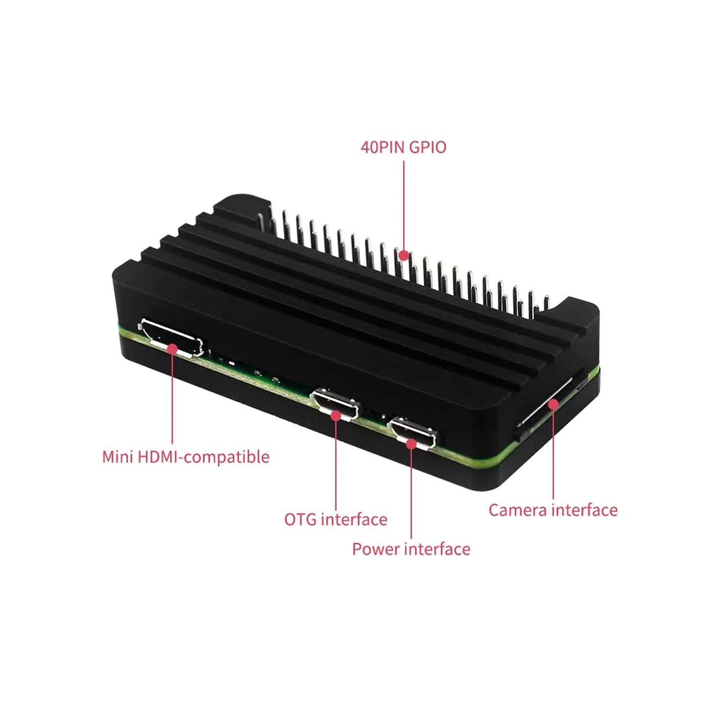 Raspberry Pi Zero 2W Case Aluminum Alloy Heatsink Case, Raspberry Pi Zero Case compatible with Raspberry Pi Zero 2W/Zero W/Zero - RS5793 - REES52