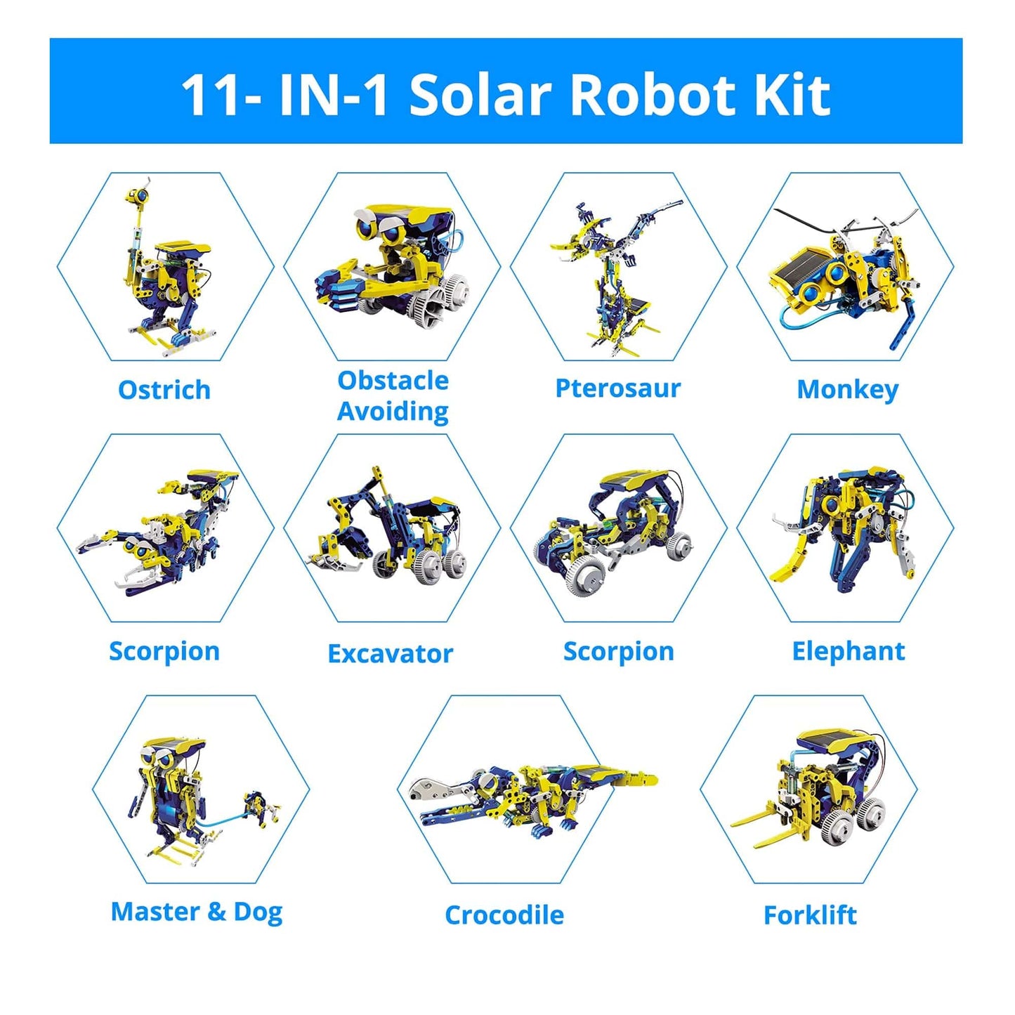 11 in 1 STEM Solar Robot Toys for Kids Age 8-12, DIY