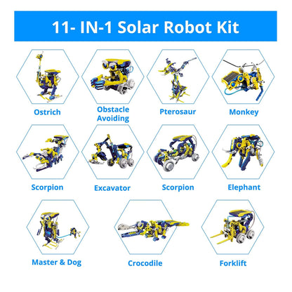 11 in 1 STEM Solar Robot Toys for Kids Age 8-12, DIY