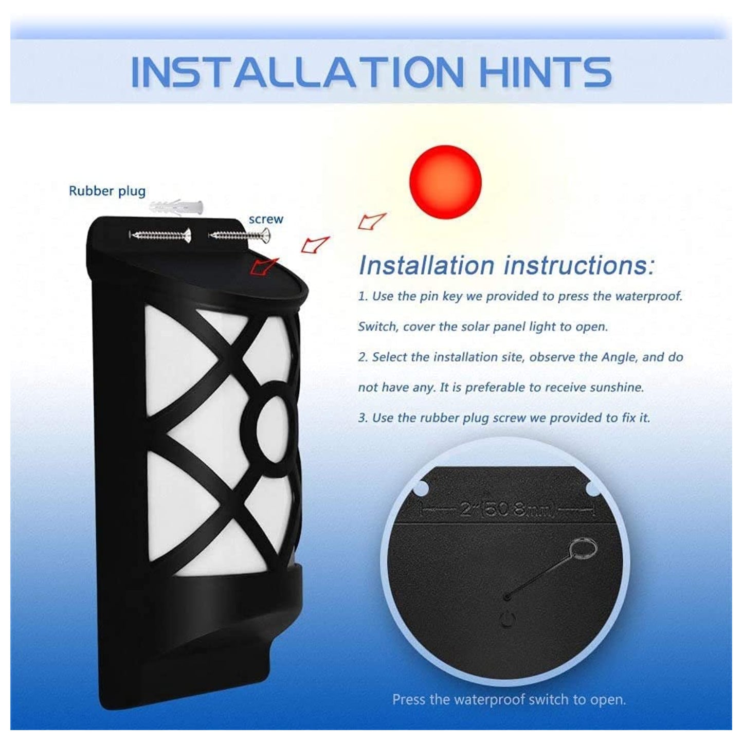 Flickering Flame Solar Wall Light Outdoor Solar Lights, Fire Effect 66 LED Auto On/Off Solar Powered Wall Mounted Torch Light for Fence, Patio, Deck, Landscape Decoration Pack Of 1 - RS5855