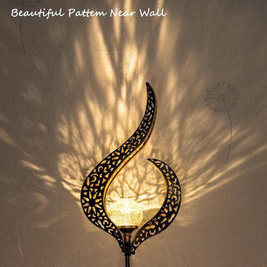 Crackle Glass Globe Stake Lights Glass Globe Statue Solar Walkway Light Garden Decoration Solar Lights Yard Solar Light Waterproof Solar LED Light - Bronze - RS5871