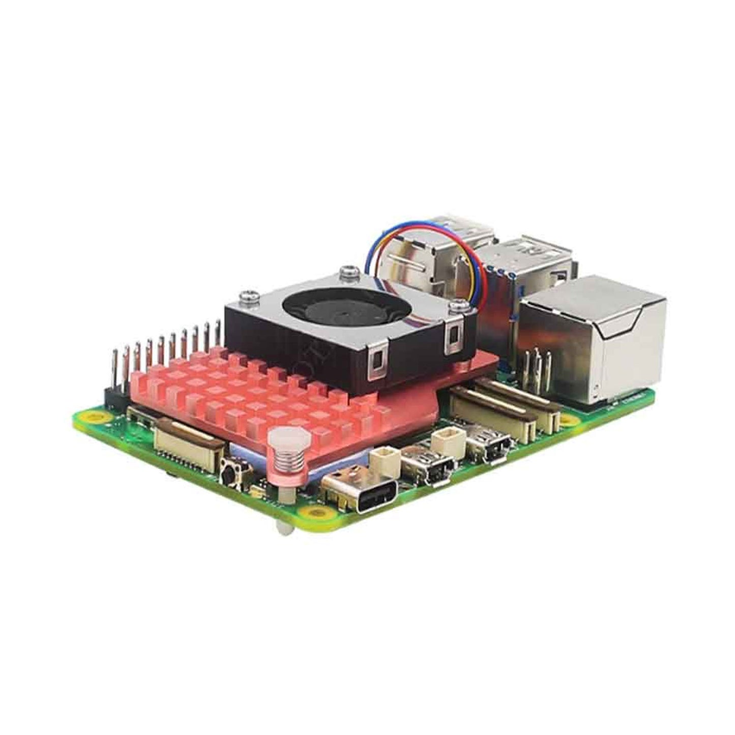 Raspberry Pi 5 Active Cooling Fan Speed Adjustable Turbine Silent Cooling Fan Blower Pure Copper Heat Sink - RS5888