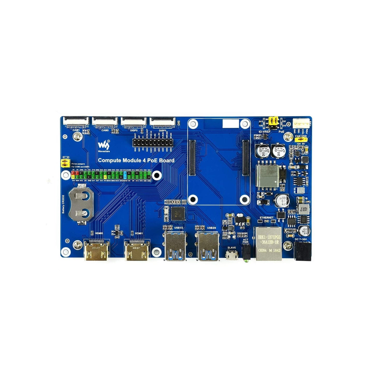 Waveshare Raspberry Pi Compute Module 4 IO Board With PoE