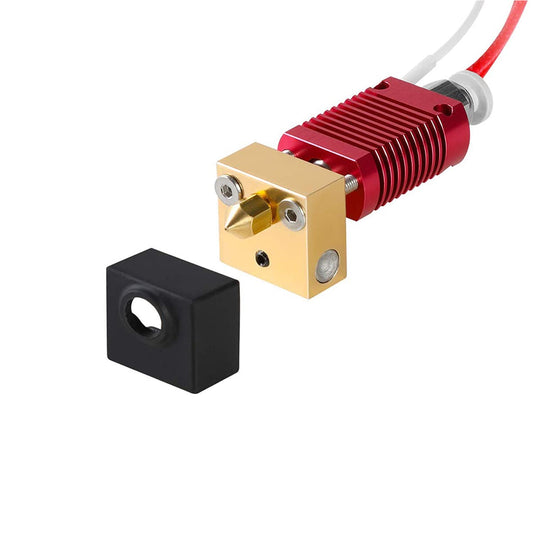 MK8 3D Printer Hotend Extruder Kit, 24V 40W MK8 Assembled Extruder Kit for Ender 3 PRO Compatible with Creality CR Series/Ender Series with Aluminum Heating Block 1.75mm, 0.4mm Nozzle (Red) - RS5955
