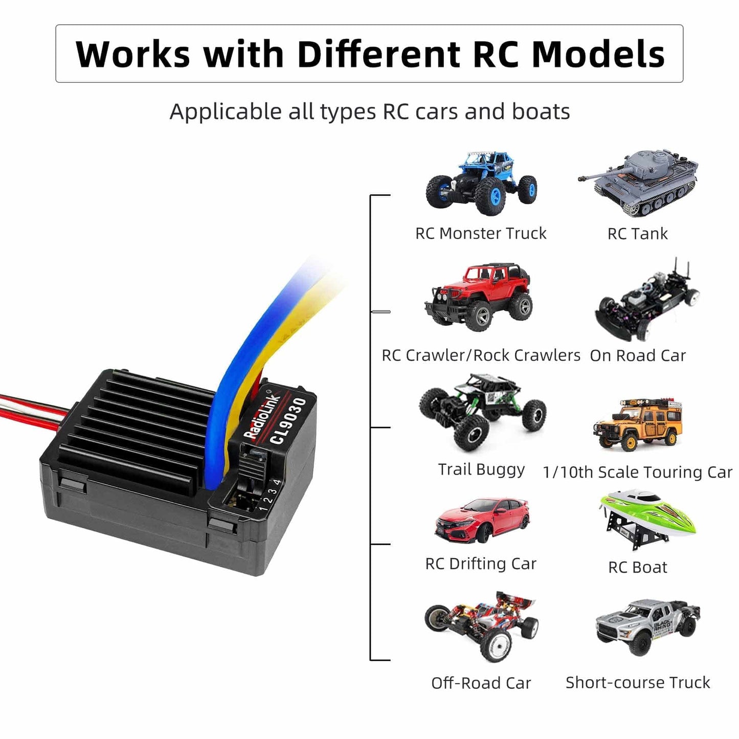 Radiolink Cool 9030 ESC 90A Brushed Waterproof (XT60 Plug)