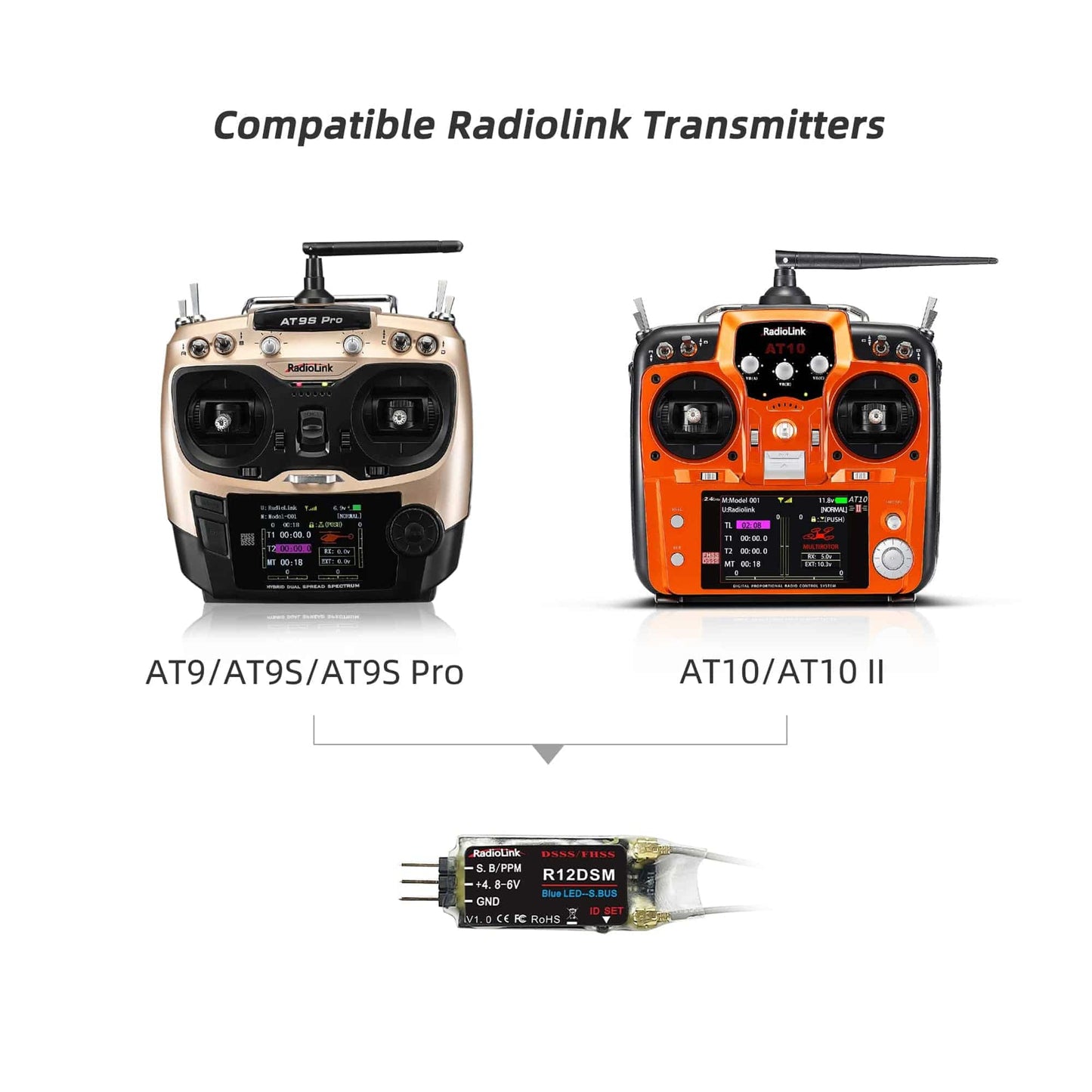 Radiolink R12DSM RC Receiver 2.4Ghz 12 Channels Micro