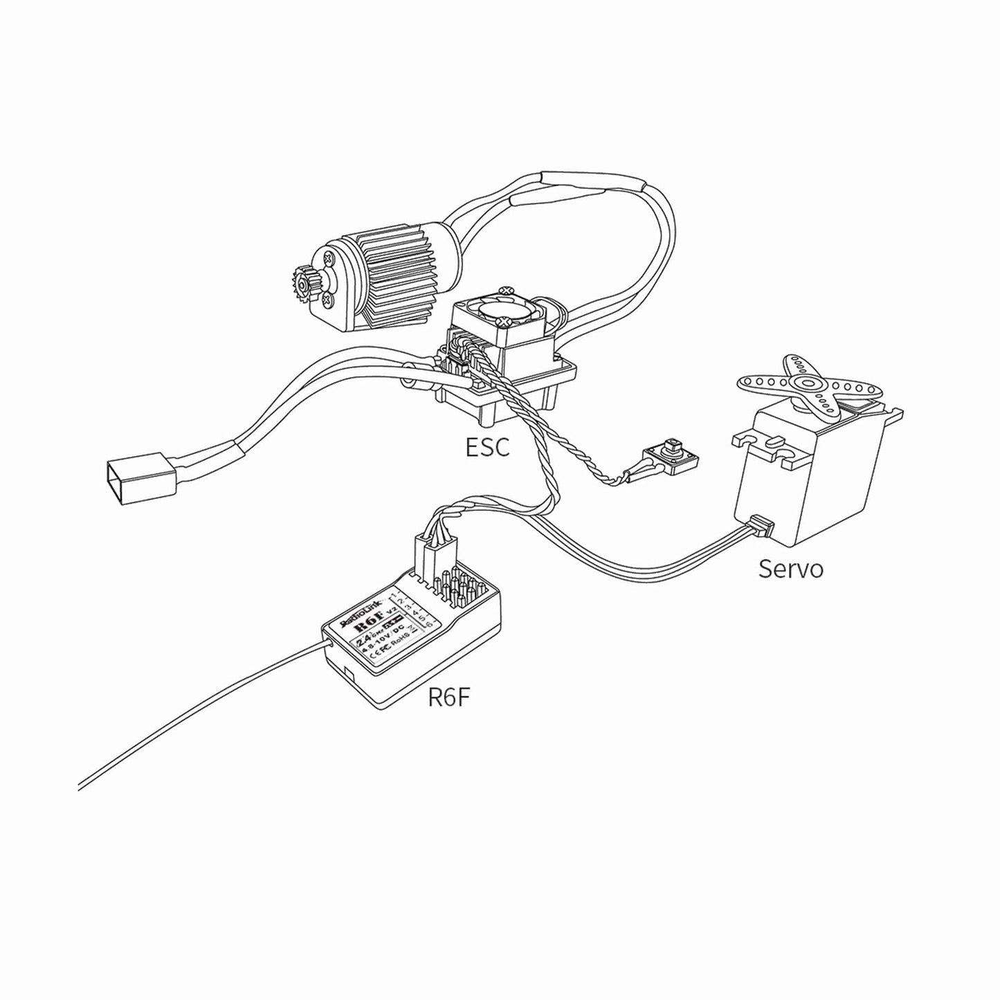 Radiolink R6F RC Receiver, 2.4 GHz, 6 Channel