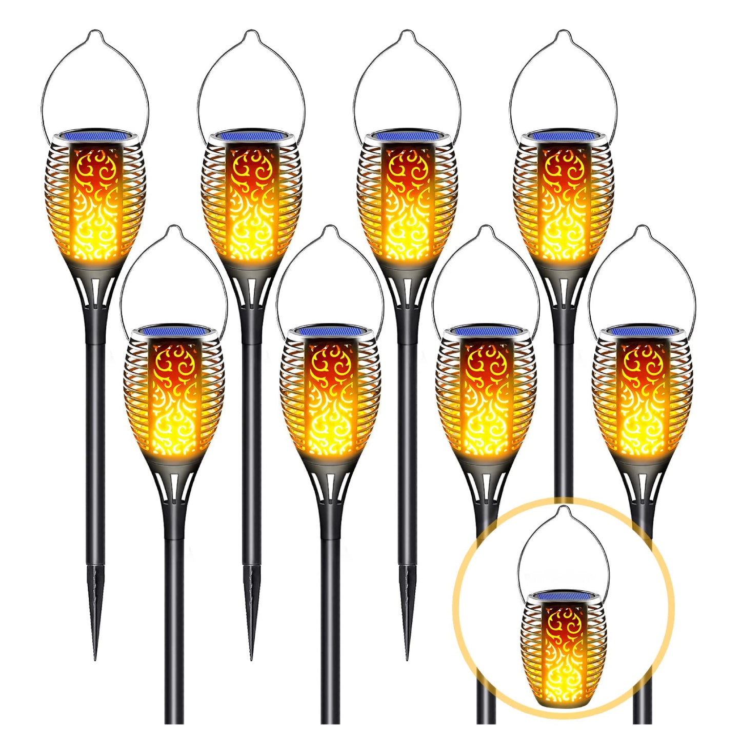 Tiki Torch Solar Lights Flickering Flame Solar Lantern 3-In-1 Solar Tiki Torch With Flickering Flame Large Solar Torch Light Outdoor Decor For Garden, Pathway, Landscape Decorations, Pack Of 1 - RS6129
