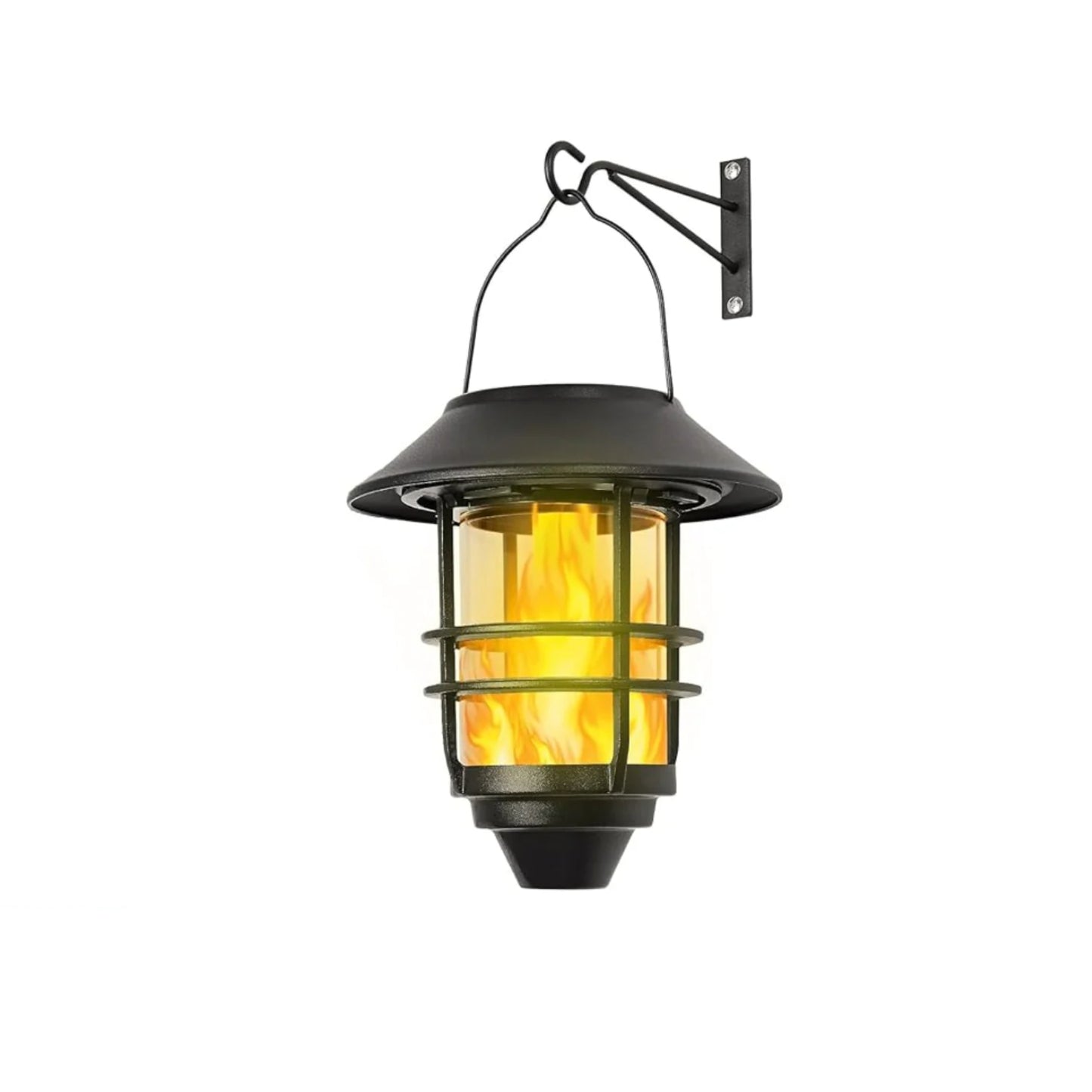 Solar Hanging Lanterns Light Waterproof Solar Lanterns Solar Flickering Flame Lights Outdoor Solar Light Weatherproof Solar Wall Lights Perfect For Outdoor Decor on Fences Patios and Porches Pack of 1 - RS6130