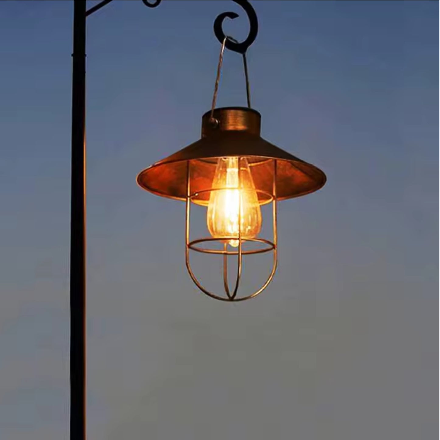 Wall Mount Hanging Solar Light Solar-Powered Hanging Lantern With Wall Mount Solar Outdoor Lights For Garden, Patio, And Fence Wireless Solar Lights - Bronze - RS6131