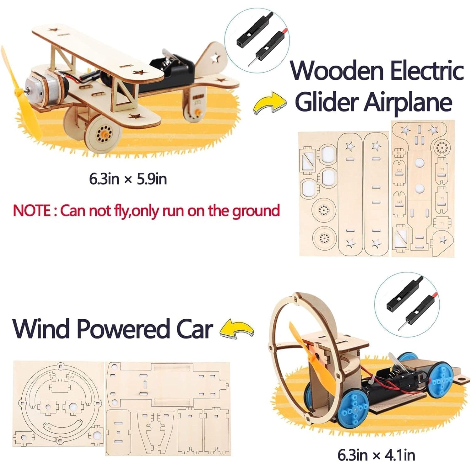 DIY 4 in 1 Wooden Science Experiment Model Kit 4 in 1 Set