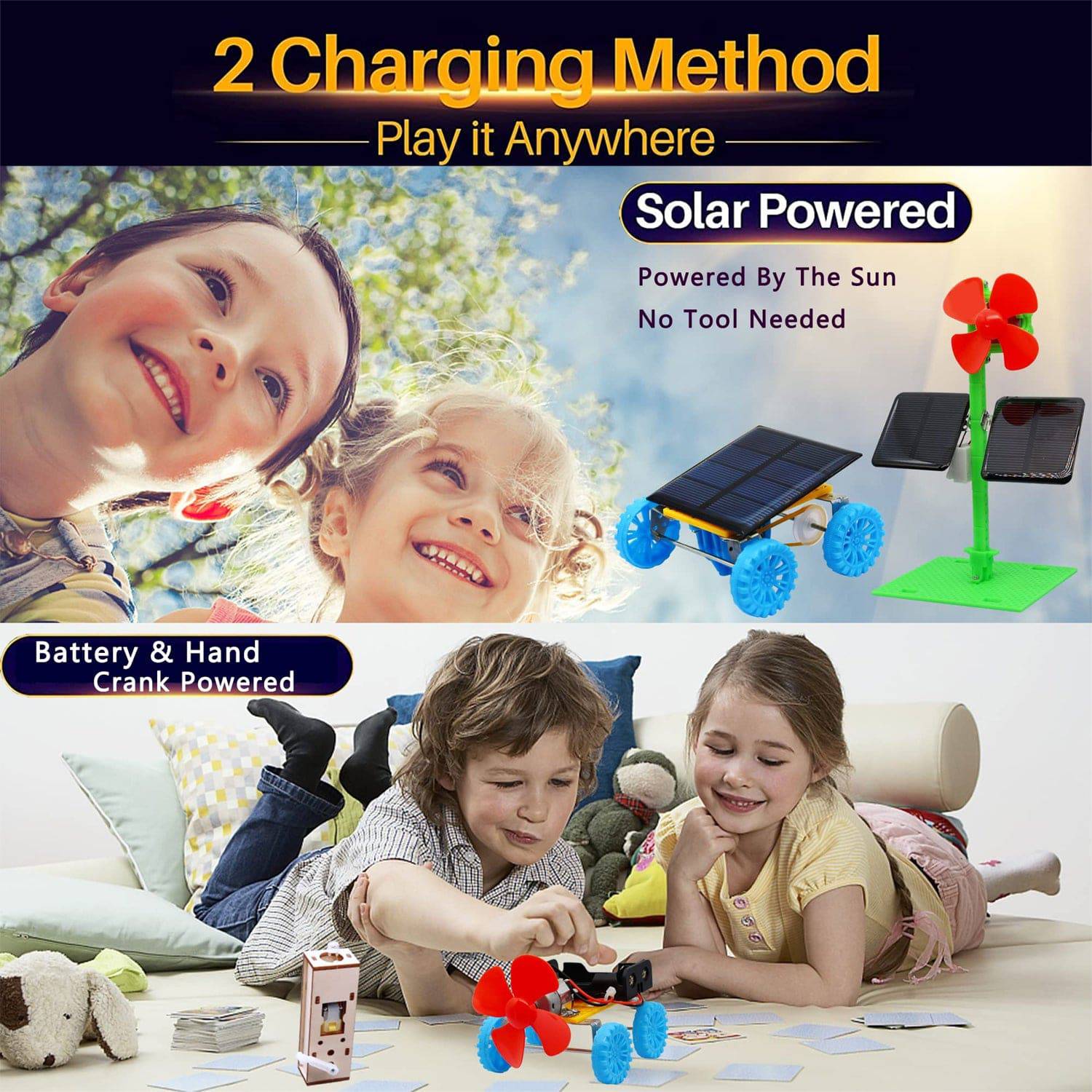 DIY 4-in-1 Solar STEM Kit Projects for Kids Ages 8-12 Years