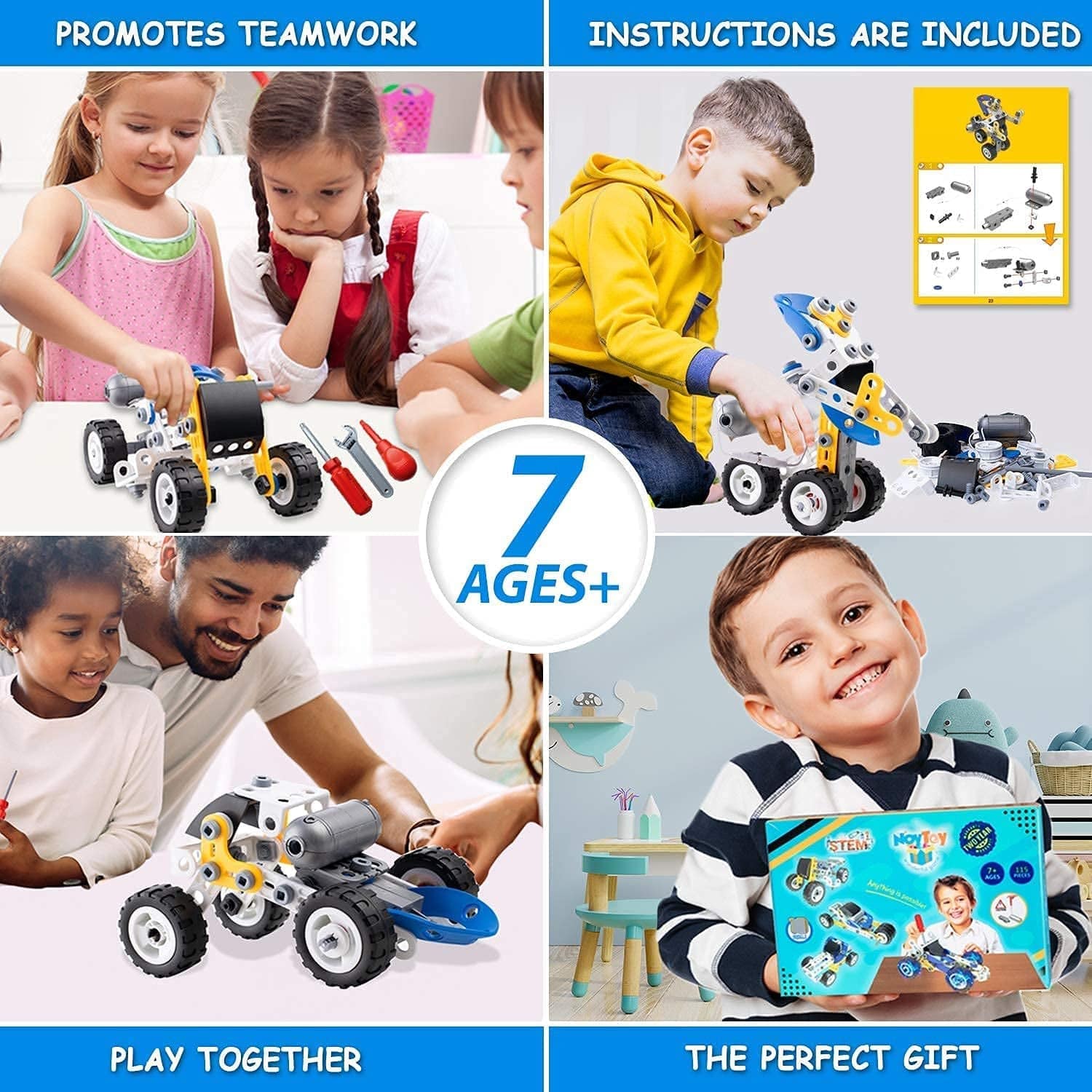 DIY 10-in-1 STEM Toys Motorized Building Toys