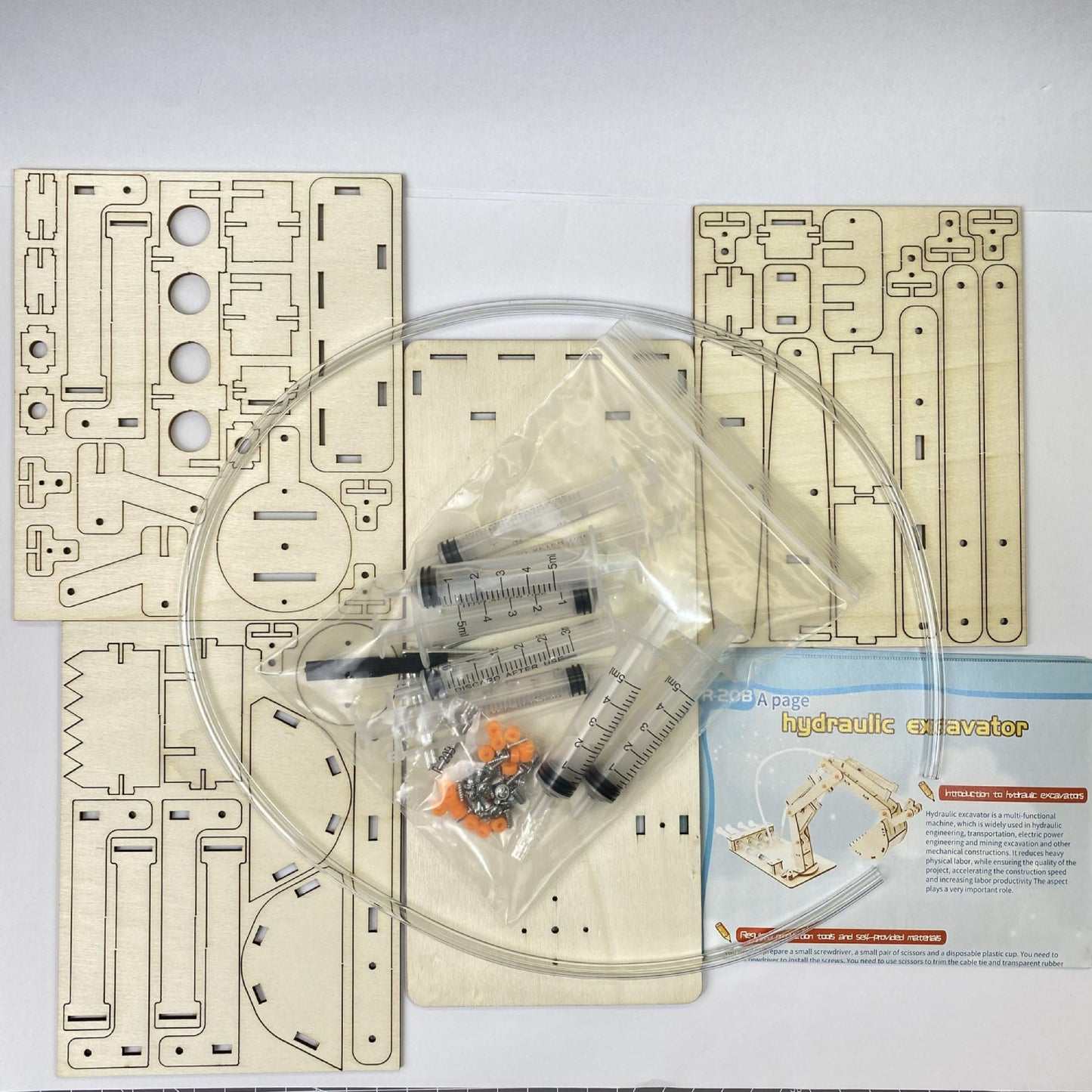 DIY Construction Vehicle STEM Kit Wood Interactive Wooden DIY 3D Educational Science Kit Kids Handmade Wooden Toy - RS6232