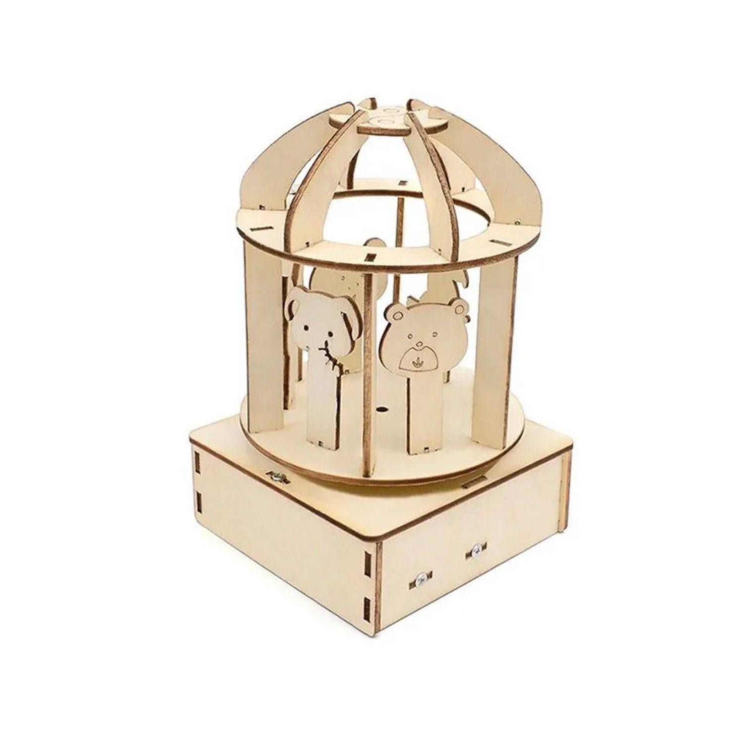 DIY Carousel Music Box STEM Kit Wooden Carousel Music Box