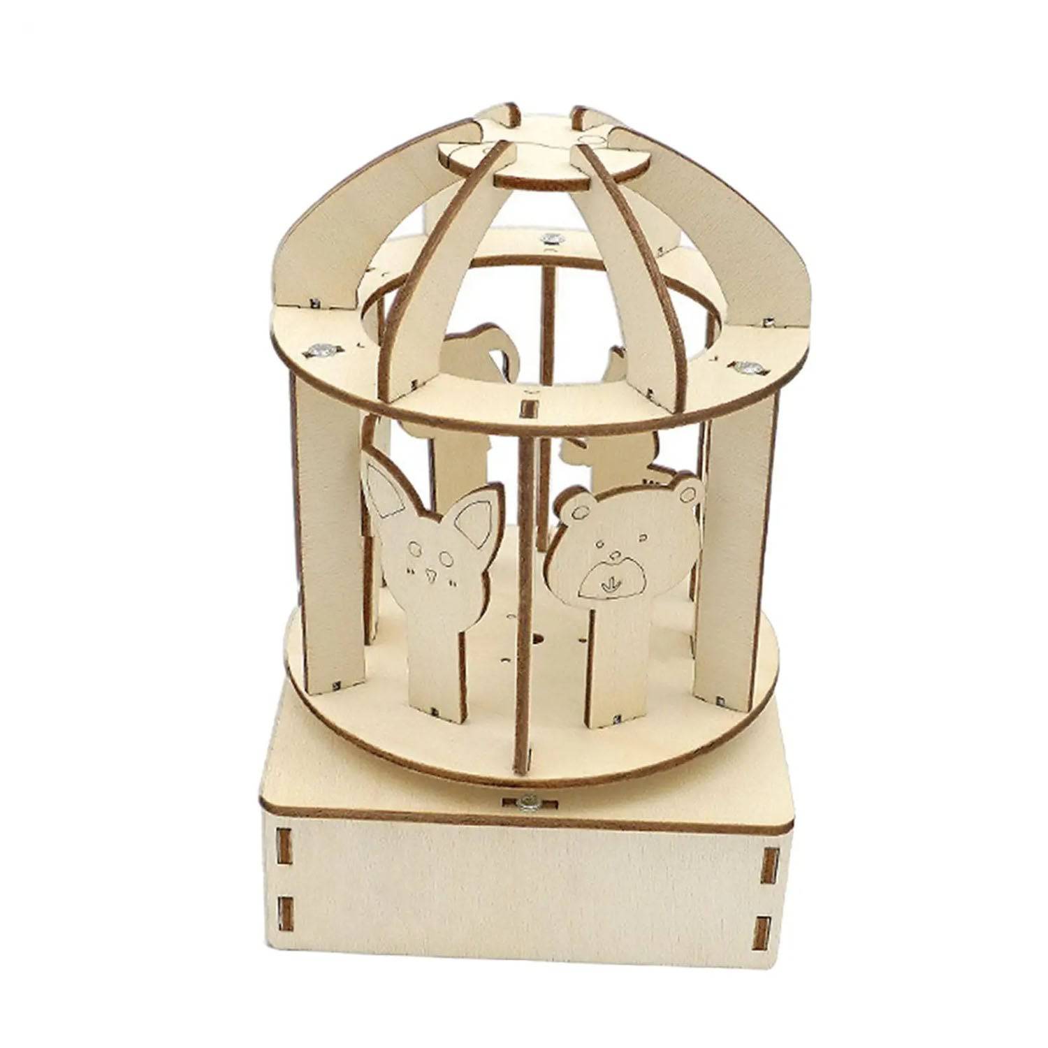 DIY Carousel Music Box STEM Kit Wooden Carousel Music Box
