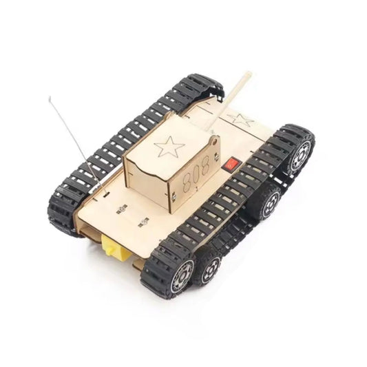 DIY Electric Tank STEM Kit STEM Science Project Education DIY Kit Electric Tank Wooden Model Robot Construction Sets Electric Educational STEM Kit Science Project Kit Technological - RS6317