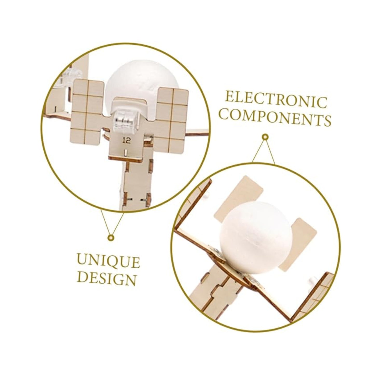 DIY Wooden Electric Satellite Kit Hands-On STEM Science Project for Kids & Students - RS6365