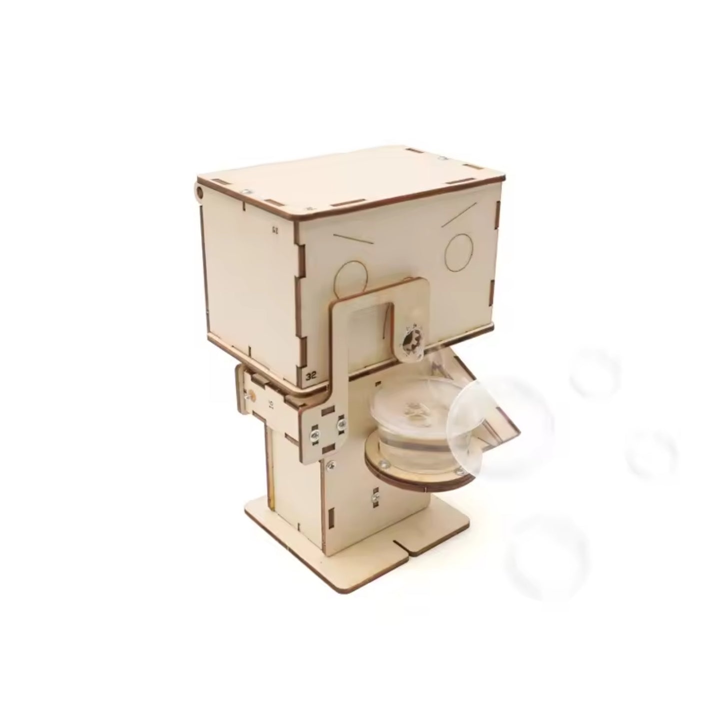 DIY Bubble Machine STEM Kit Mini Wooden Robot Bubble Blower Machine