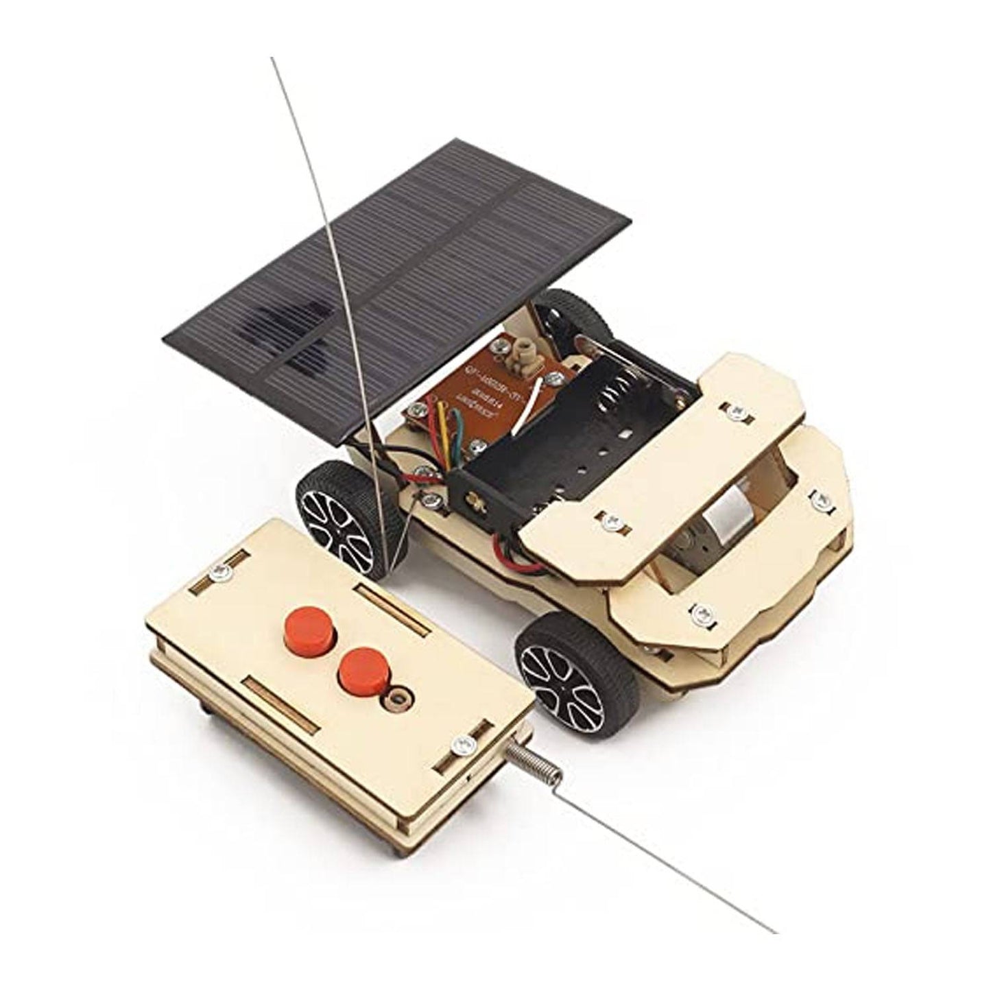 DIY Remote Car STEM Kit Wooden Wireless with Solar Energy
