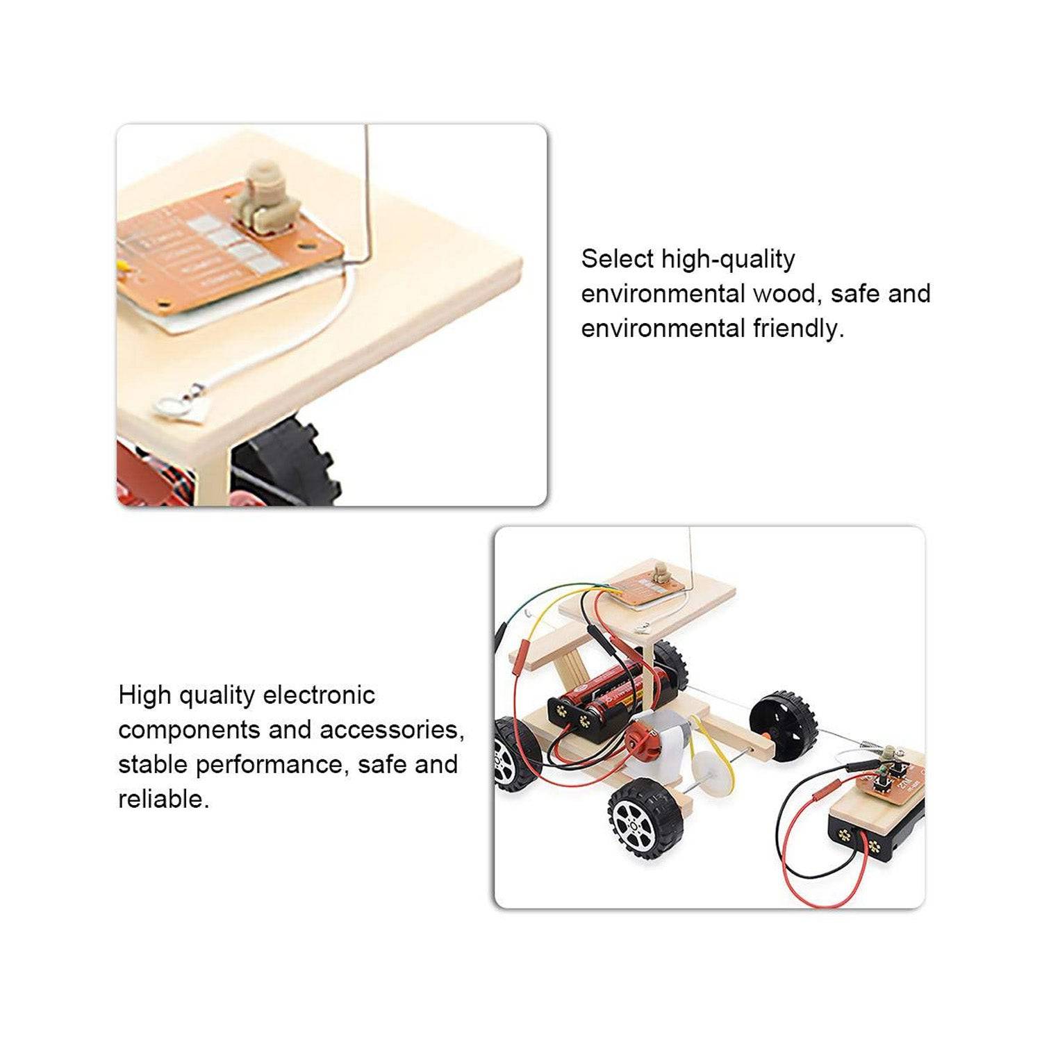 DIY Wooden Car STEM Kit DIY Wireless Remote Control Car